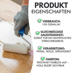 Holzgrundierung Grundierung für Holz innen & außen lösemittelfrei atmungsaktiv W424 5 - 10L - WO - WE.SHOP