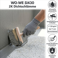 2K-Pack sealing slurry for swimming pool outdoor concrete area Gray SL430 5-20Kg