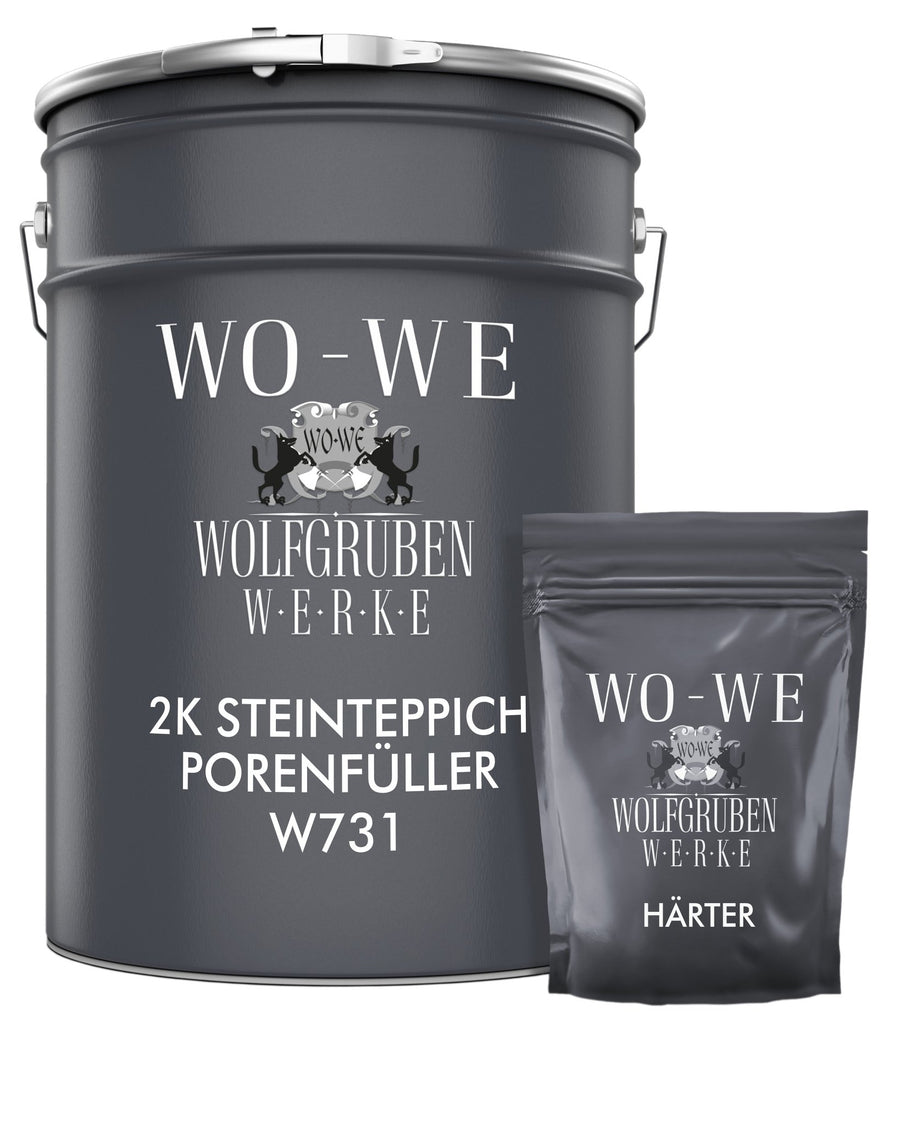2K Epoxidharz Steinteppich Porenfüller Bodenbeläge Steinboden Treppe W731 3 - 9Kg - WO - WE.SHOP