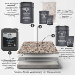 2K Epoxidharz Steinteppich Porenfüller Bodenbeläge Steinboden Treppe W731 3 - 9Kg - WO - WE.SHOP