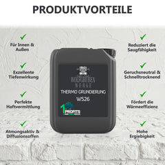 Primaire thermo en profondeur pour façades – Sous-couche pour peinture intérieure – Mur W526 5–10 L