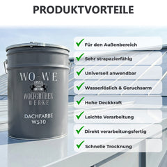 Peinture Toiture Revêtement Toit Rénovation Tuile brillante satinée W510 1-20L