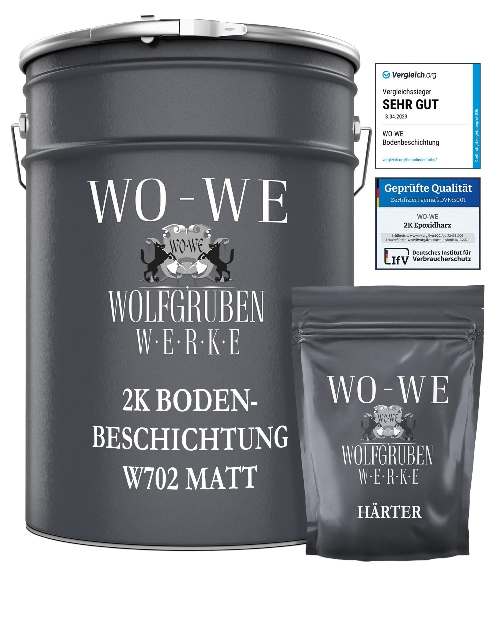 2K Epoxidharz Garagenfarbe Bodenbeschichtung Garagenbodenbeschichtung MATT W702 2,5 - 20Kg - WO - WE.SHOP