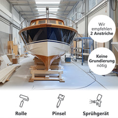 Bootslack Bootsfarbe Schiffslack Holzlack Seidenglänzend für Holz Boot Schiff W400 0,75 - 5L - WO - WE.SHOP